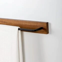 Dunelm Fulton Wood Black Towel Rail -Simple Bathroom 30748005 alt02