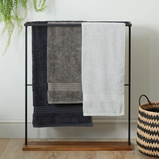 Dunelm Fulton Wood Black Floor Towel Rail 3 Dunelm Fulton Wood Black Floor Towel Rail