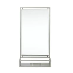 Dunelm London Brushed Chrome Effect Wall Mirror, 34x64cm 8 Dunelm London Brushed Chrome Effect Wall Mirror, 34x64cm -Simple Bathroom 30748115 alt02