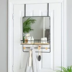 Dunelm Black Overdoor Mirror, 55x44cm