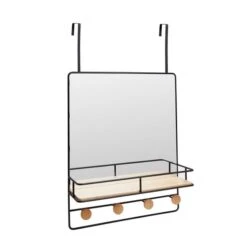 Dunelm Black Overdoor Mirror, 55x44cm -Simple Bathroom 30748116 alt02