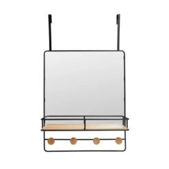 Dunelm Black Overdoor Mirror, 55x44cm -Simple Bathroom 30748116 alt03