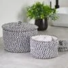 Dunelm Set Of 2 Paper Black Woven Storage Baskets -Simple Bathroom 30748494