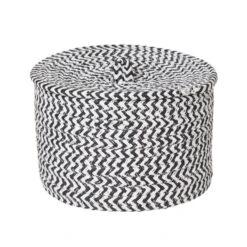 Dunelm Set Of 2 Paper Black Woven Storage Baskets -Simple Bathroom 30748494 alt02