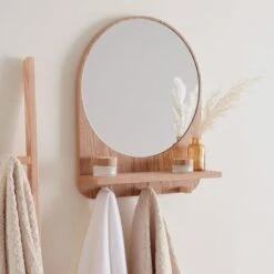 Dunelm Wooden Shelf Mirror