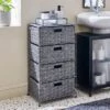 Dunelm Recycled Plastic Grey Rattan Drawer Tower -Simple Bathroom 30759023