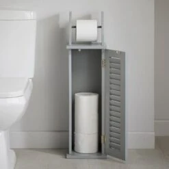 Dunelm Tuscany Grey Toilet Roll Holder -Simple Bathroom 30764070 alt02