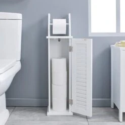 Dunelm Tuscany White Toilet Roll Holder -Simple Bathroom 30764101 alt02