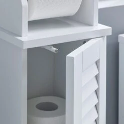 Dunelm Tuscany White Toilet Roll Holder -Simple Bathroom 30764101 alt04