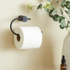 Dunelm Curves Black Toilet Roll Holder