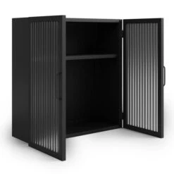 Dunelm Stannis Reeded Glass Double Door Wall Cabinet -Simple Bathroom 30765709 alt04