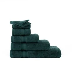Dunelm Bottle Green Egyptian Cotton Towel -Simple Bathroom 30766361 alt03