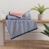 Dunelm Burnt Orange And Navy Striped Towel -Simple Bathroom 30766380