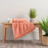 Dunelm Burnt Orange Geo Towel -Simple Bathroom 30766392