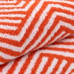 Dunelm Burnt Orange Geo Towel -Simple Bathroom 30766392 alt02