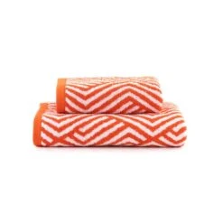 Dunelm Burnt Orange Geo Towel -Simple Bathroom 30766392 alt03