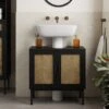Dunelm Winslow Undersink Unit Black Rattan -Simple Bathroom 30766794