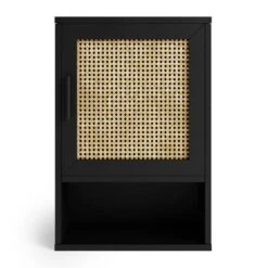 Dunelm Winslow Wall Cabinet Black Rattan -Simple Bathroom 30766796 alt02