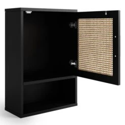Dunelm Winslow Wall Cabinet Black Rattan -Simple Bathroom 30766796 alt04