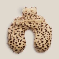 Dunelm Faux Fur Cheetah Neck Hot Water Bottle -Simple Bathroom 30771913 alt02