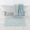 Dunelm Kingfisher And Mint Stripe Bath Mat -Simple Bathroom 30799599