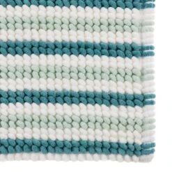 Dunelm Kingfisher And Mint Stripe Bath Mat -Simple Bathroom 30799599 alt02