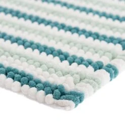 Dunelm Kingfisher And Mint Stripe Bath Mat -Simple Bathroom 30799599 alt03