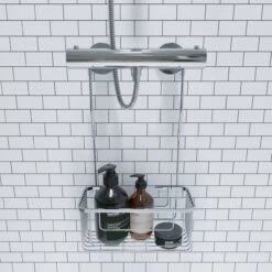 Croydex Rust-Free Hook Over Shower Caddy -Simple Bathroom 30814820 alt03